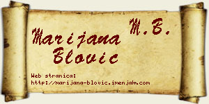 Marijana Blović vizit kartica